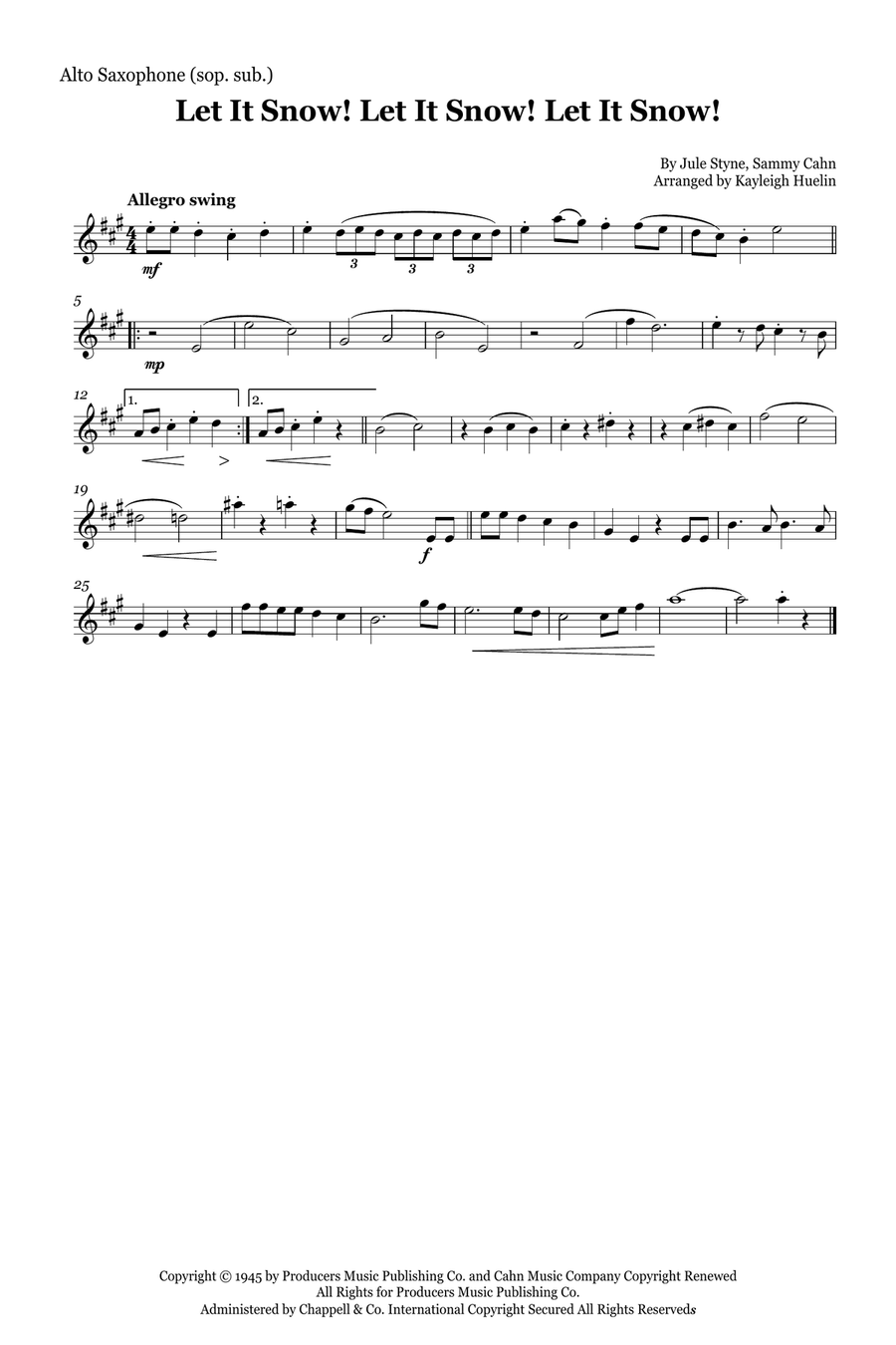 Let It Snow! Let It Snow! Let It Snow! Saxophone Quintet scores gallery preview page 5