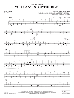 Book cover for You Can't Stop the Beat (from Hairspray) (arr. Michael Brown) - Percussion 1