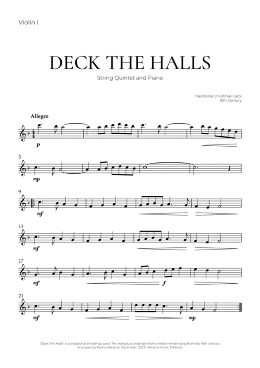 Deck The Halls (String Quintet and Piano) - Christmas Carol image number null