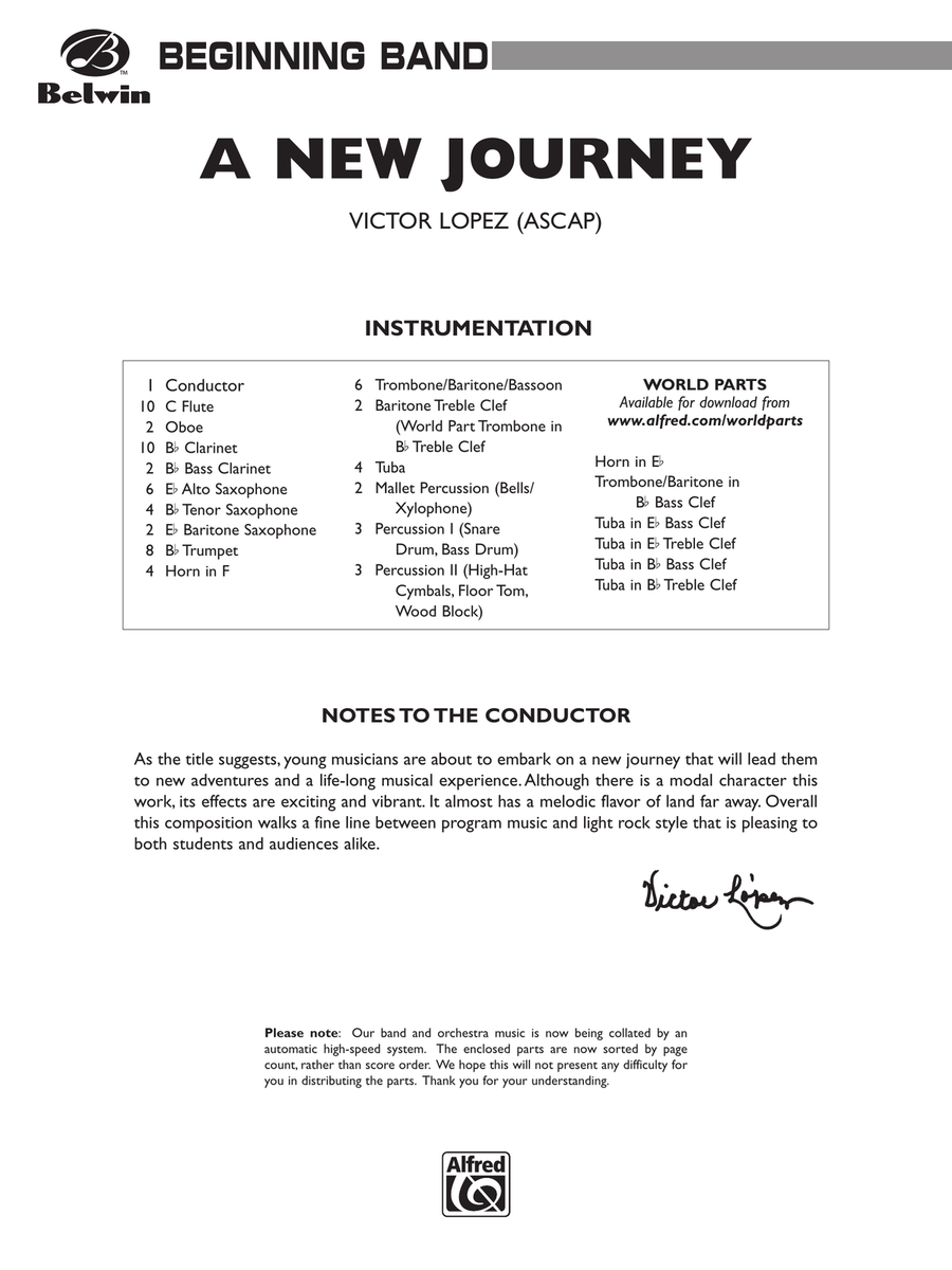 A New Journey: Score