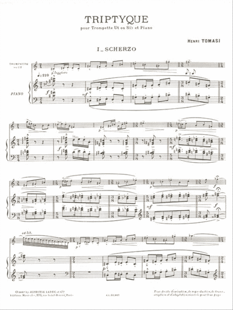 Tryptique (trumpet And Piano) Trumpet Solo scores gallery preview page 2