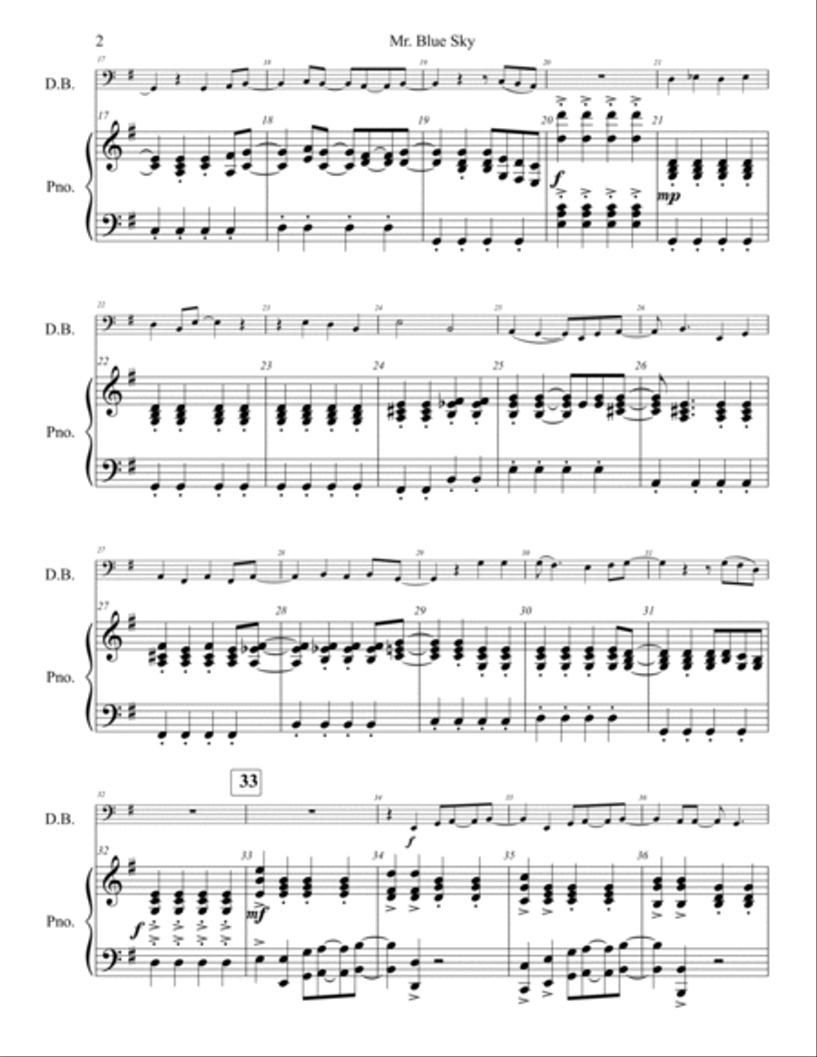 Mr. Blue Sky Double Bass scores gallery preview page 3