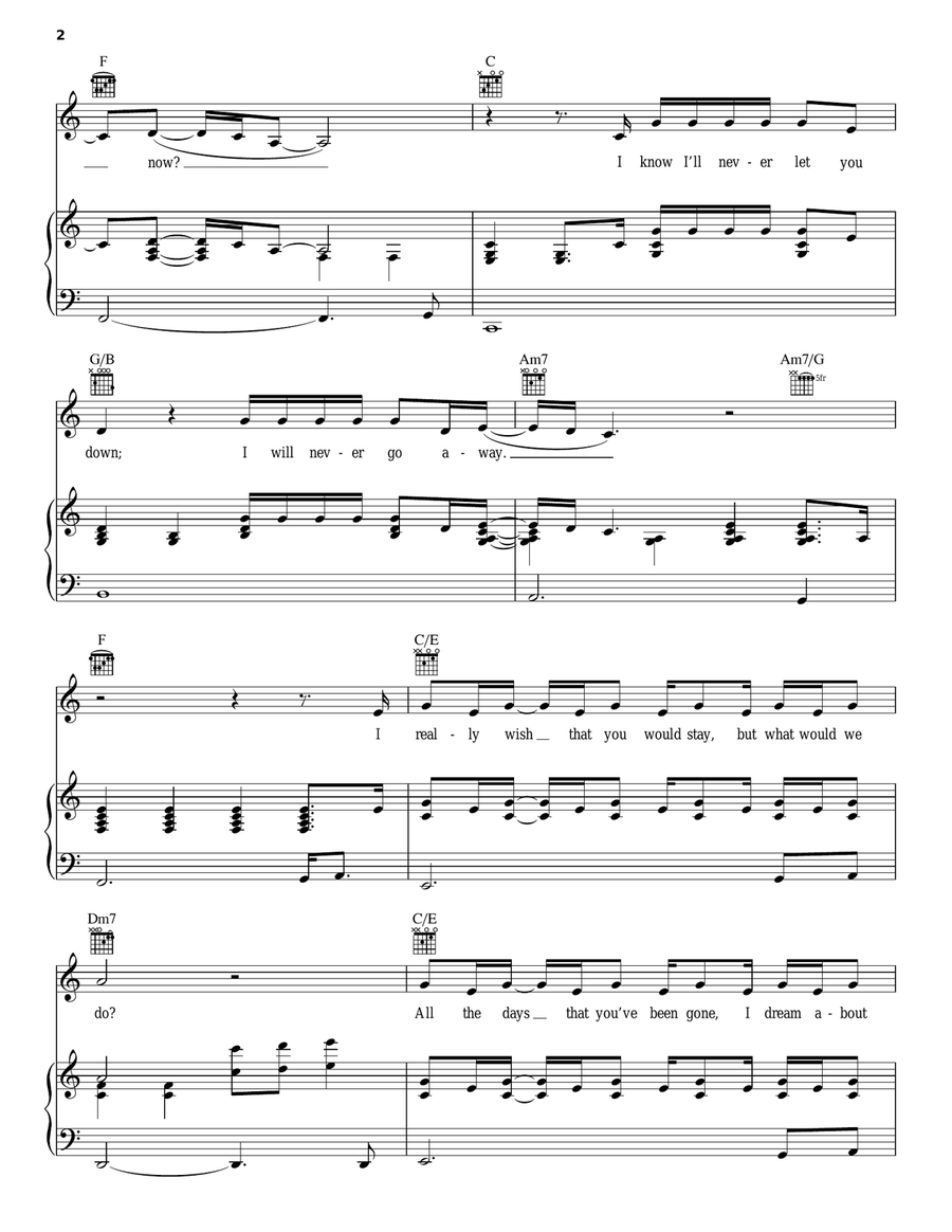 Distance And Time Piano, Vocal, Guitar scores gallery preview page 2