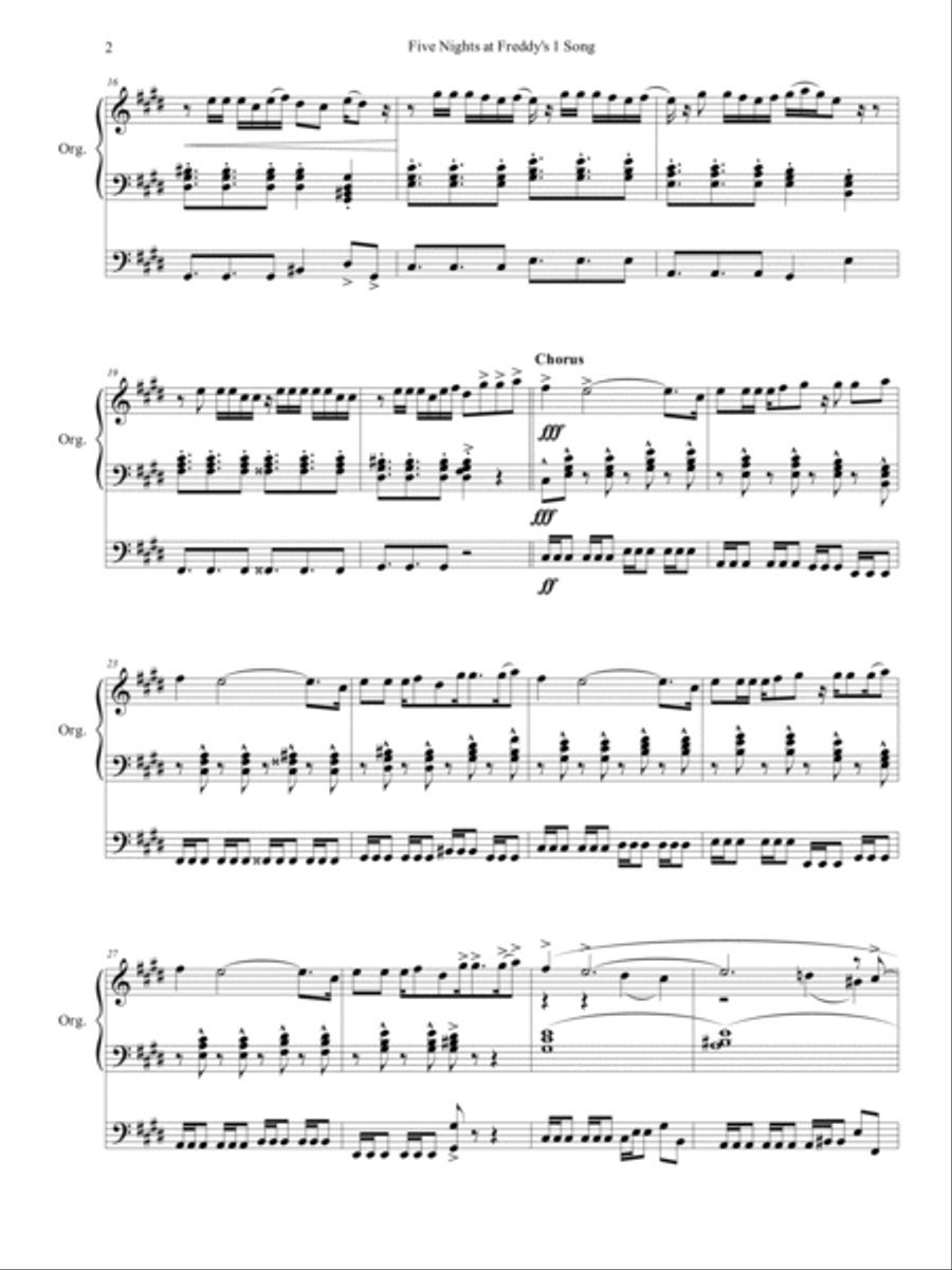 Five Nights At Freddy's Organ Solo scores gallery preview page 3