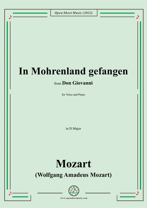 Book cover for Mozart-In Mohrenland gefangen,in D Major,from Don Giovanni,for Voice and Piano