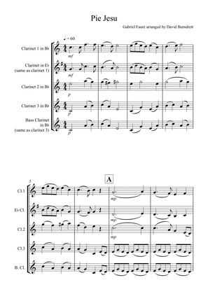 Pie Jesu (from Requiem) for Mixed Clarinet Trio