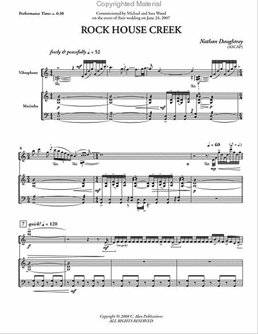 Rock House Creek (score & parts) Percussion Ensemble scores gallery preview page 2
