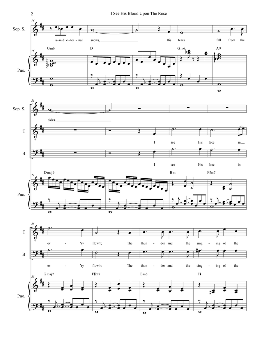 I See His Blood Upon The Rose 4-Part scores gallery preview page 3