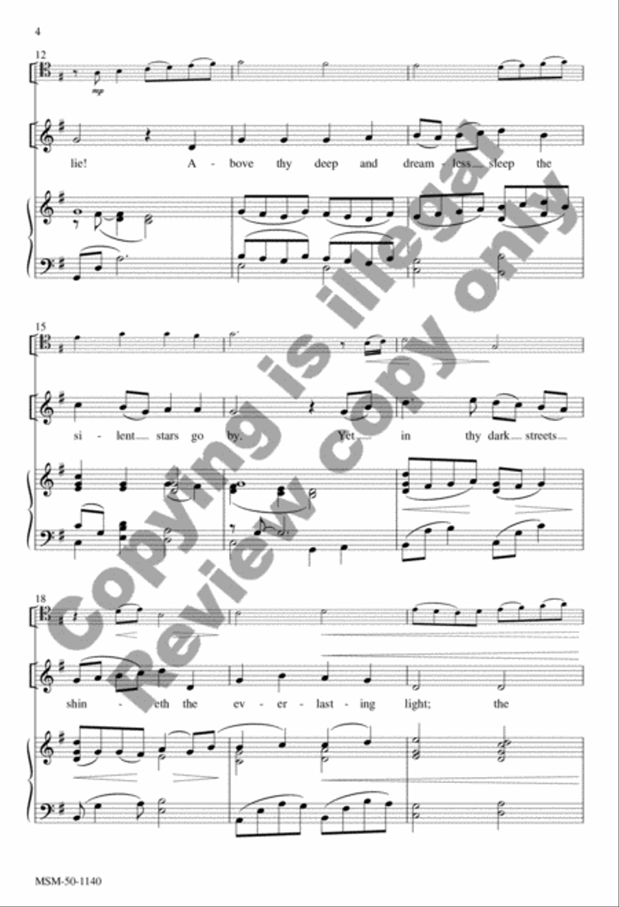 O Little Town of Bethlehem 4-Part scores gallery preview page 3