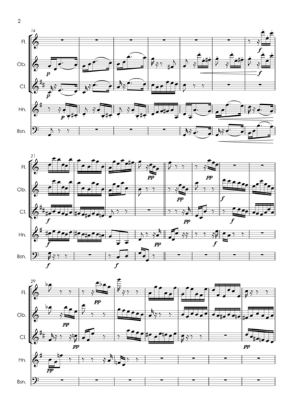 Six Christmas Pieces (Sechs Kinderstücke für das Pianoforte) Op.72: Number 6 of 6 - wind quintet image number null