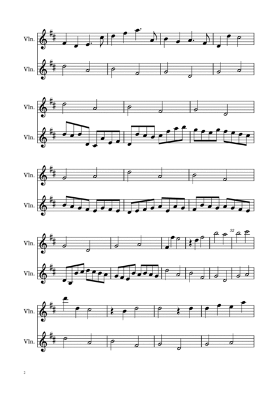Canon in D Easy Violin Duet Canon in D Easy Violin Duet String Duet scores gallery preview page 2
