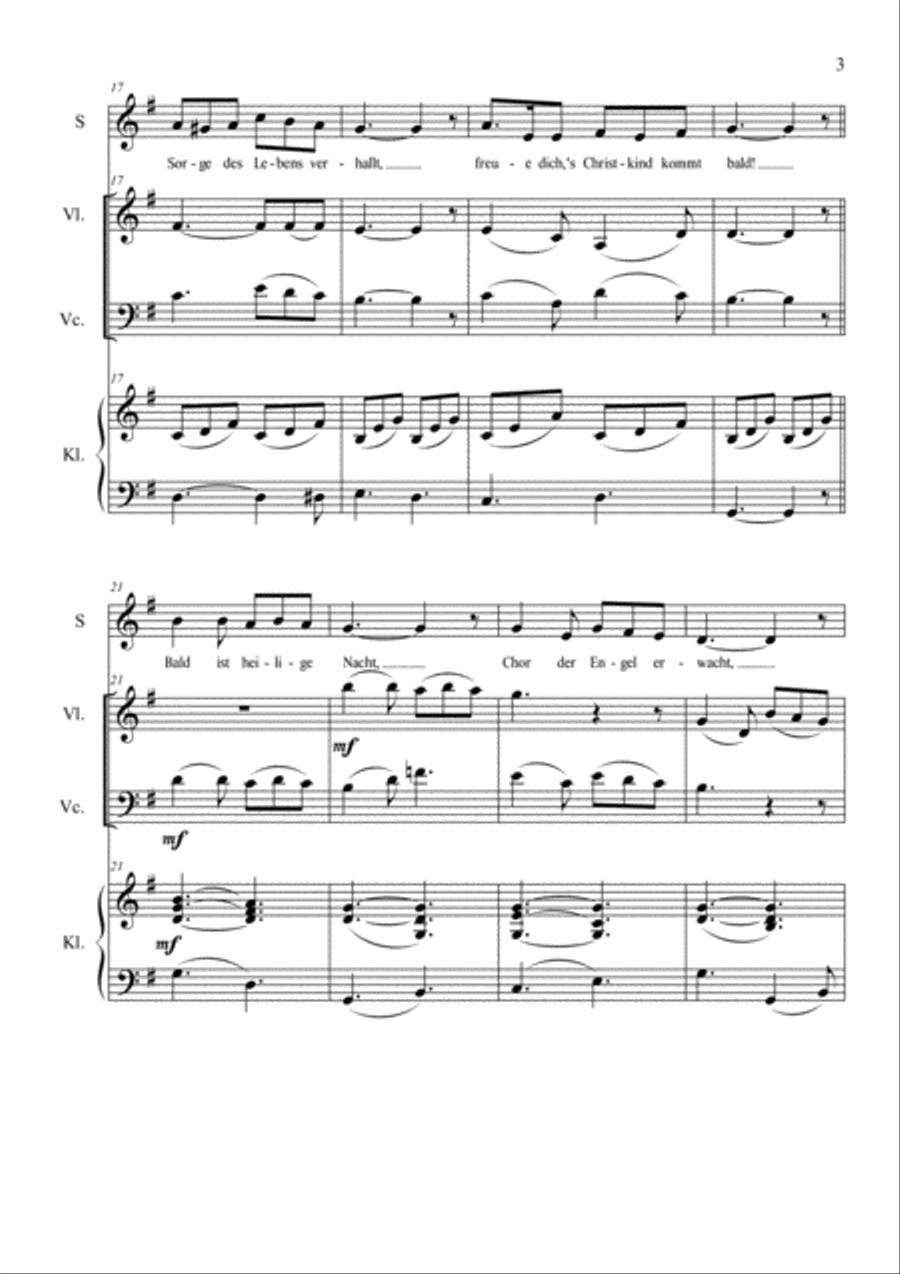 Leise rieselt der Schnee Piano Trio scores gallery preview page 3