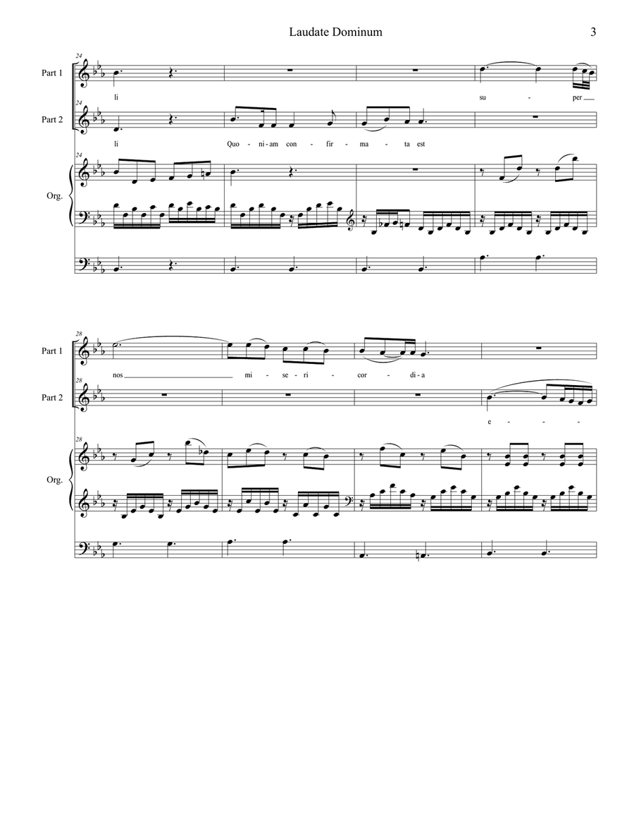 Laudate Dominum (for 2-part choir - Organ Accompaniment) 2-Part scores gallery preview page 4