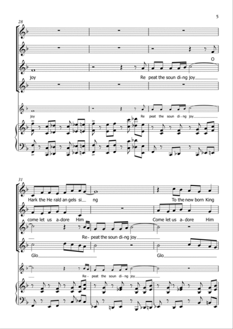 Christmas Carols Mashup 4-Part scores gallery preview page 5