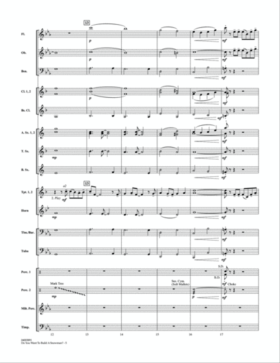 Do You Want to Build a Snowman? (from Frozen) (arr. Johnnie Vinson) - Conductor Score (Full Score) Concert Band scores gallery preview page 4