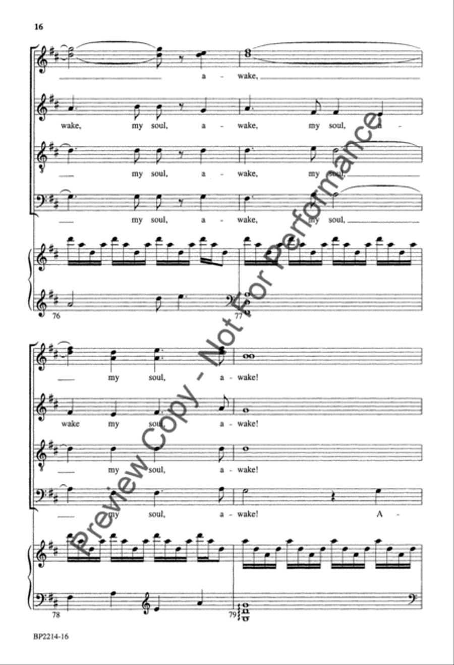 Awake, My Soul - Hagenberg 4-Part scores gallery preview page 15