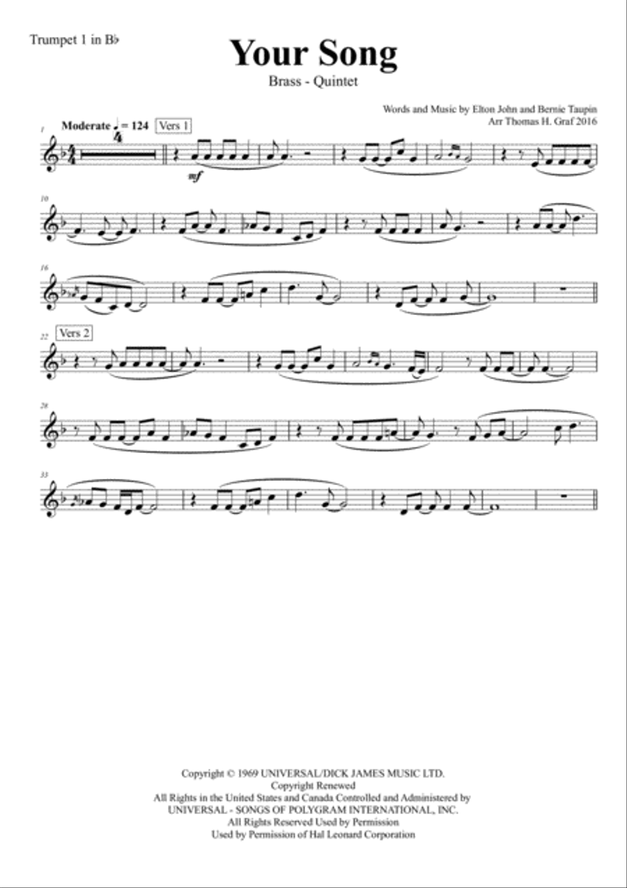 Your Song Horn scores gallery preview page 6