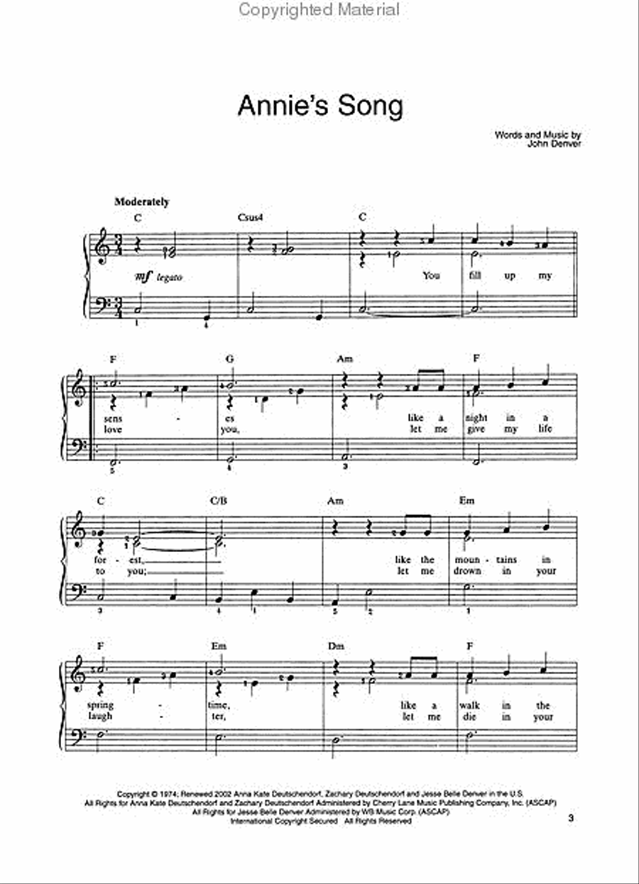 John Denver Anthology Piano, Vocal, Guitar scores gallery preview page 2