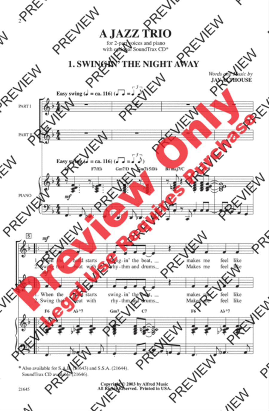A Jazz Trio 2-Part scores gallery preview page 2