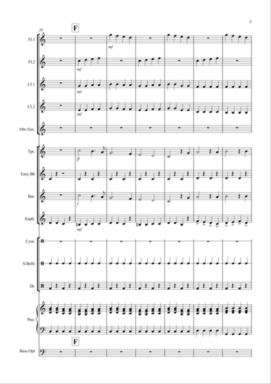 Joy to the world (Rock Style!) for School Wind Band Concert Band scores gallery preview page 5