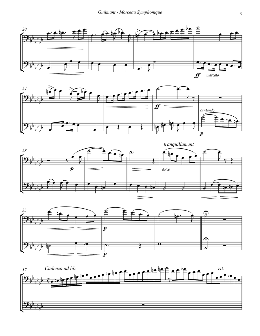 Morceau Symphonique for Two Trombones Trombone Duet scores gallery preview page 3
