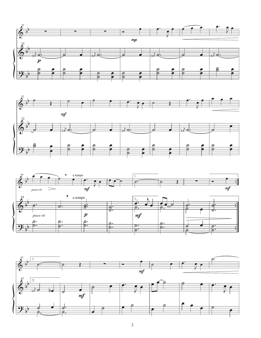 The Little Irish Girl - Junior Flute Solo with piano accompaniment Flute Solo scores gallery preview page 2