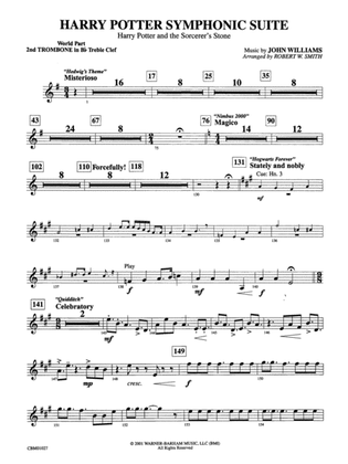 Harry Potter Symphonic Suite: (wp) 2nd B-flat Trombone T.C.