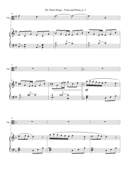 WE THREE KINGS (for Viola and Piano - Score and Part included) image number null