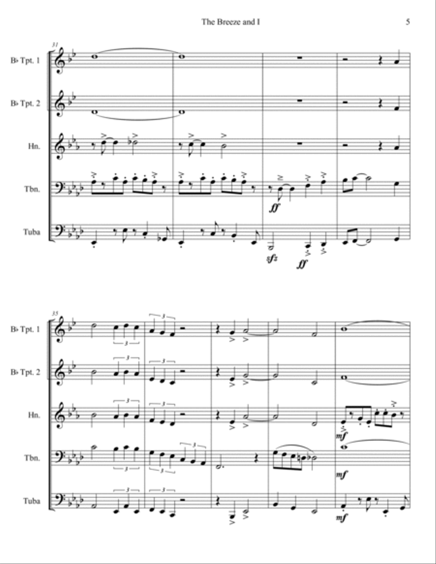 Breeze And I Brass Ensemble scores gallery preview page 6