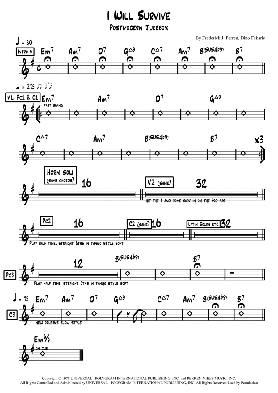 I Will Survive Piano scores gallery preview page 1