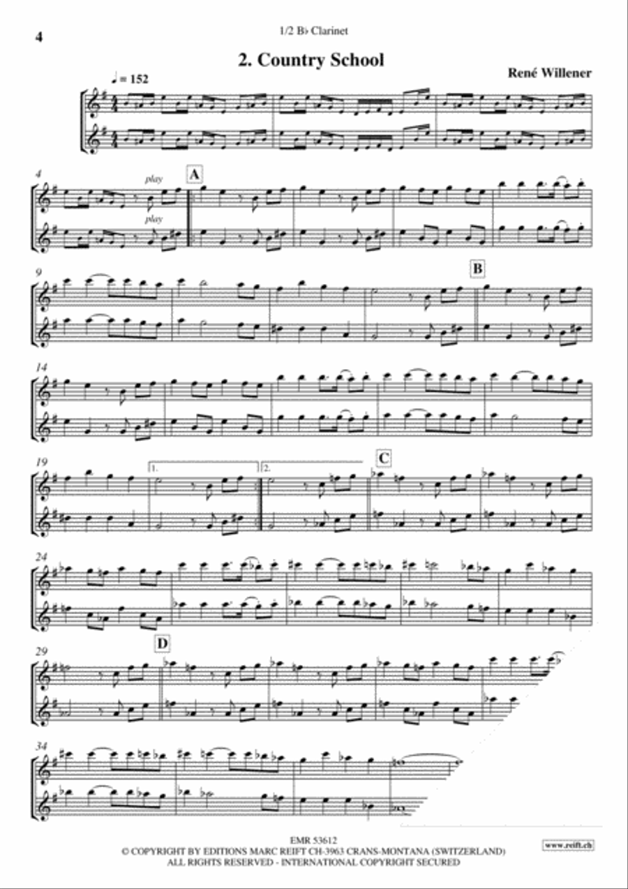 Bella Ciao Clarinet Duet scores gallery preview page 4