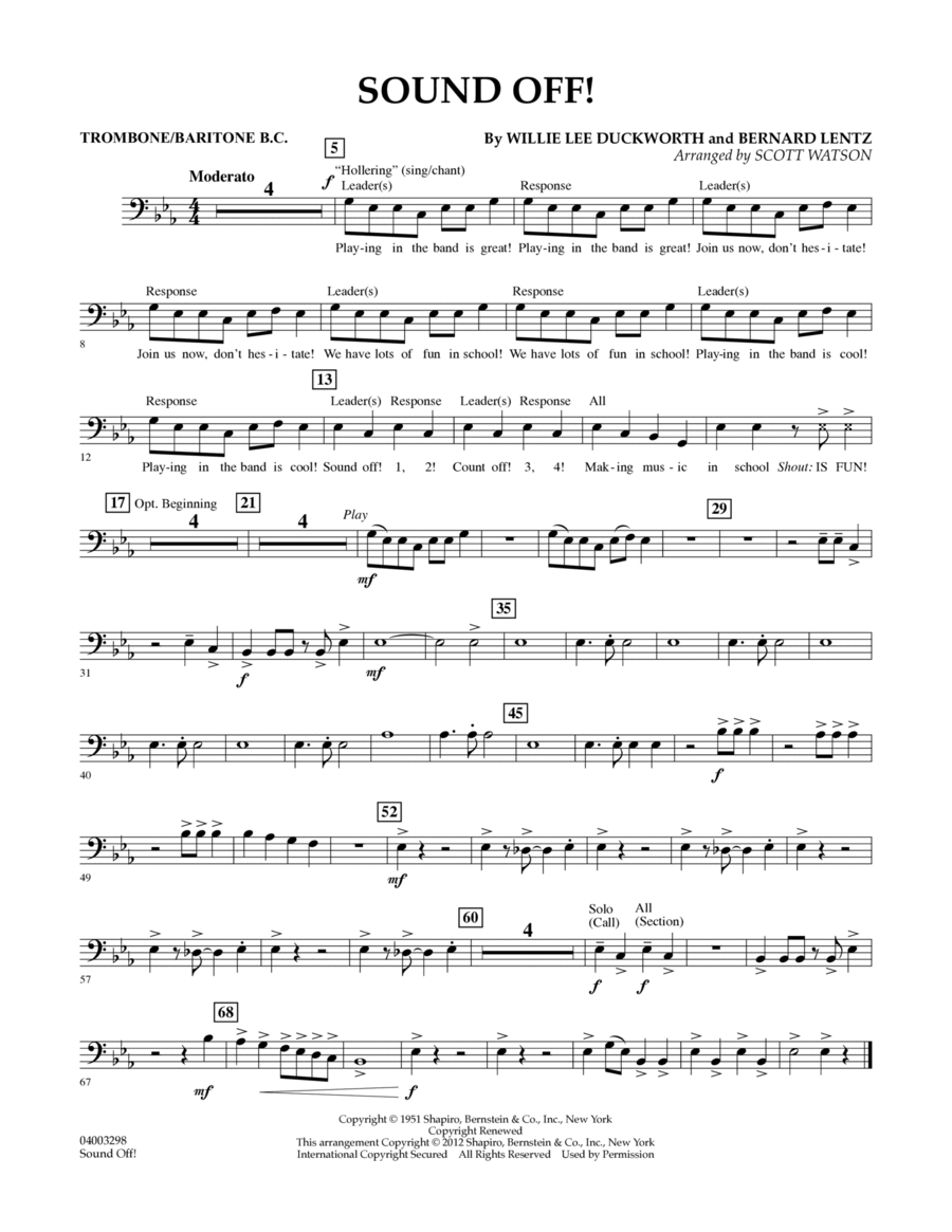 Sound Off - Trombone/Baritone B.C.