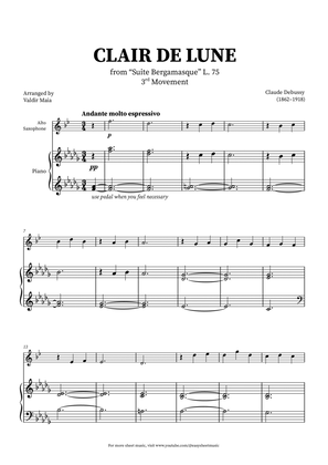 Book cover for Clair de Lune - Alto Sax and Piano