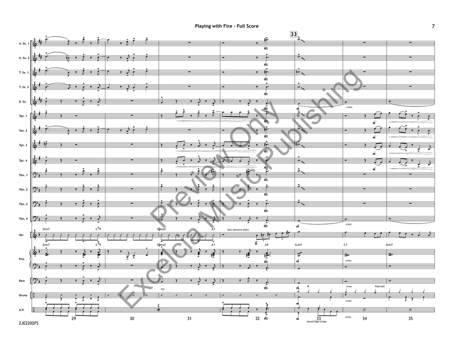 Playing with Fire (Score) Jazz Ensemble scores gallery preview page 6