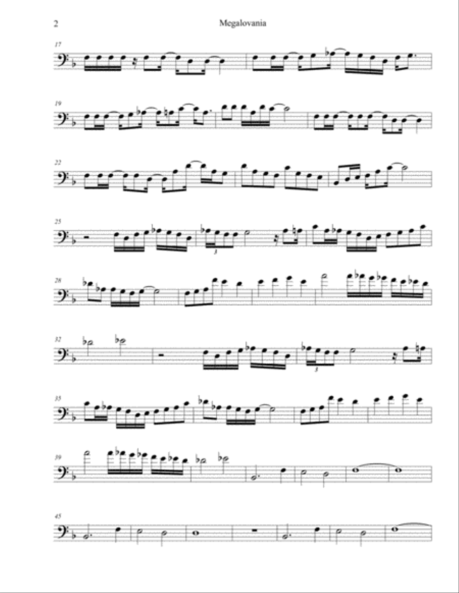 MEGALOVANIA (from Undertale) Euphonium scores gallery preview page 2
