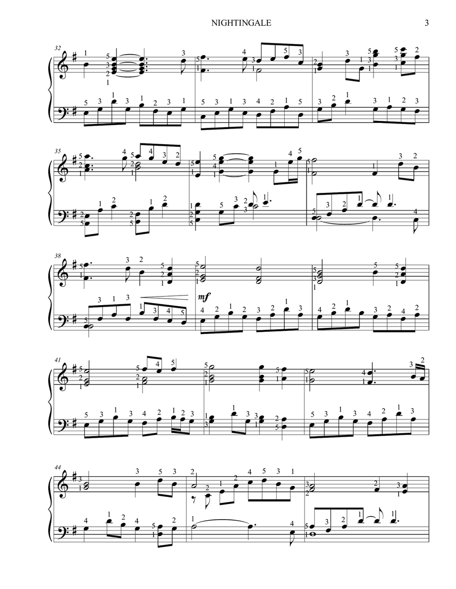 Nightingale Piano Solo scores gallery preview page 4