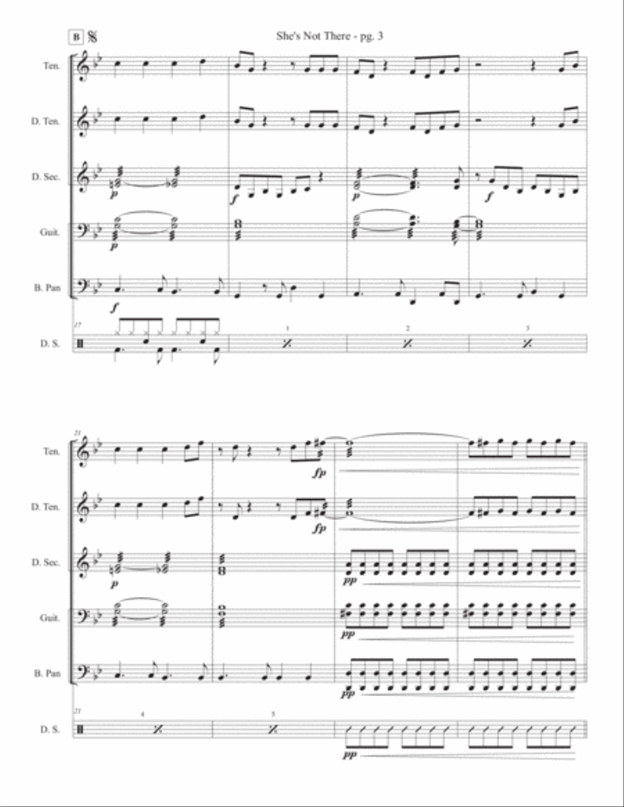 She's Not There Percussion Ensemble scores gallery preview page 3