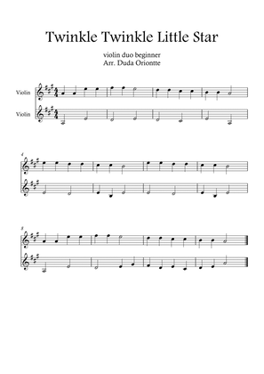 Twinkle Twinkle Little Star DUET (For BEGINNER and kids) (violin duo)