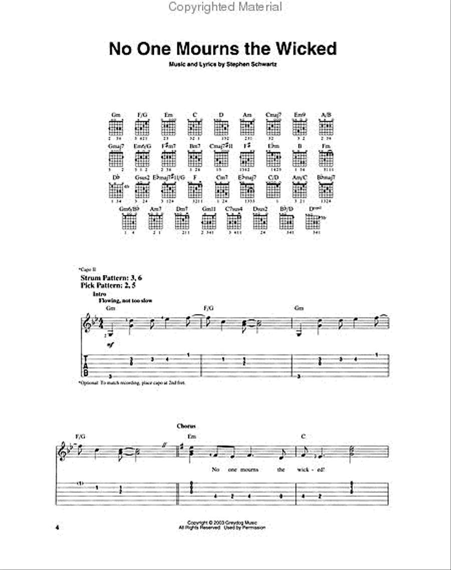Wicked Wicked Guitar Tablature scores gallery preview page 2