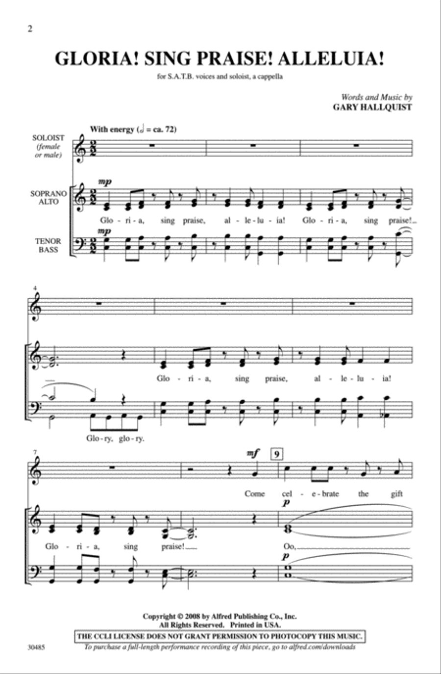 Gloria! Sing Praise! Alleluia! 4-Part scores gallery preview page 2