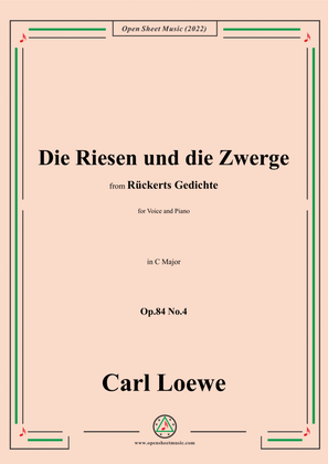 Book cover for Loewe-Die Riesen und die Zwerge,Op.84 No.4,in C Maor