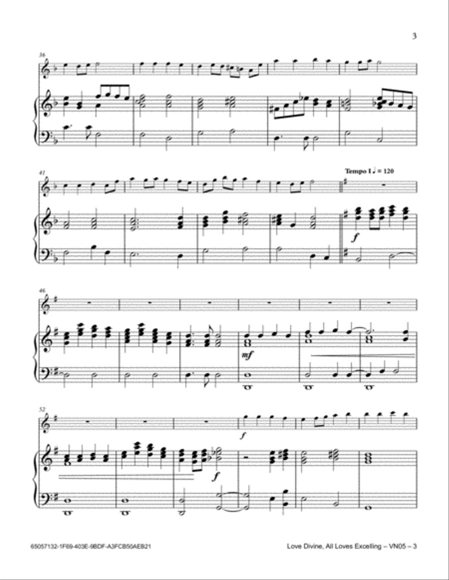Love Divine, All Loves Excelling Violin Solo scores gallery preview page 3