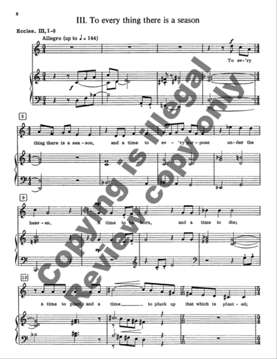 Three Songs from Ecclesiastes Medium Voice scores gallery preview page 11