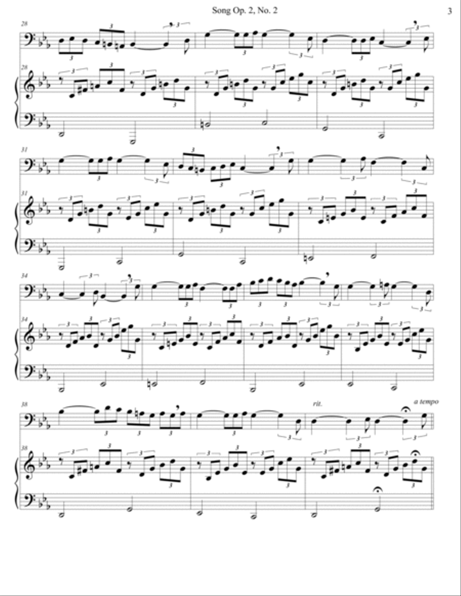 Song Op. 2, No. 2 Bassoon scores gallery preview page 3