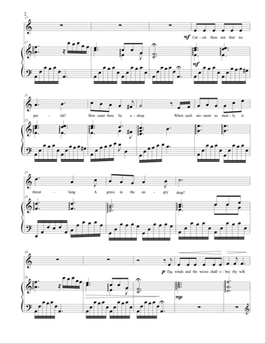 Master, the Tempest is Raging (Vocal Solo - Medium) Medium Voice scores gallery preview page 3