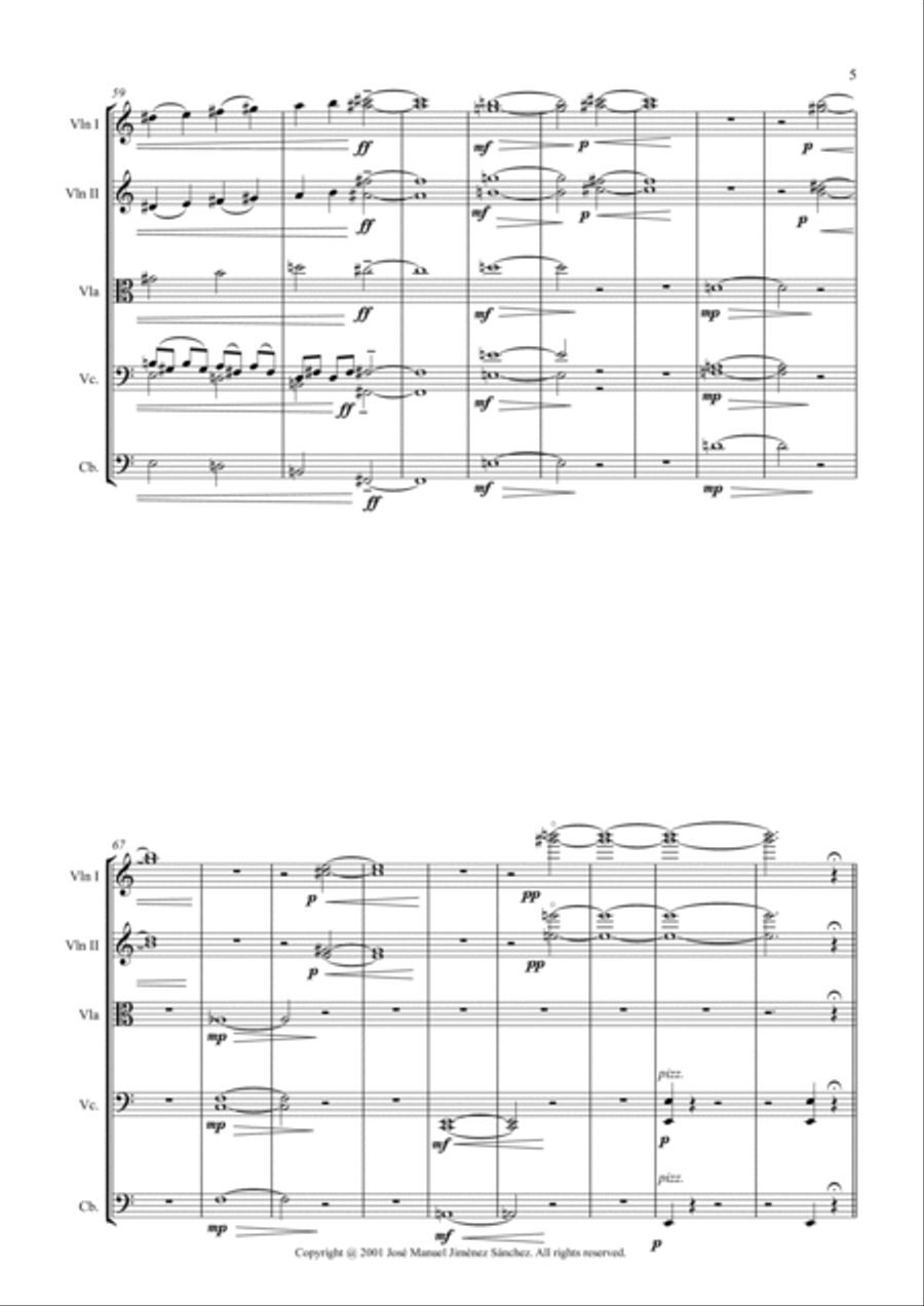 Contemplación 1, para orquesta de cuerda String Orchestra scores gallery preview page 5