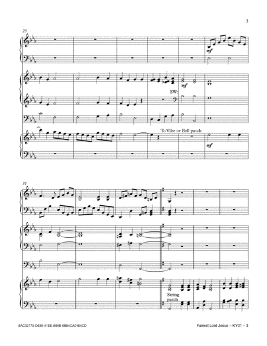 Fairest Lord Jesus Small Ensemble scores gallery preview page 3