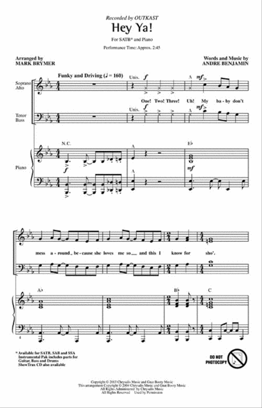 Hey Ya! Hey Ya! Choir scores gallery preview page 2