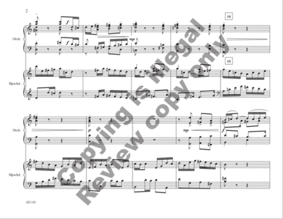 Concerto for Harpsichord and Strings String Orchestra scores gallery preview page 4