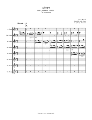 Allegro (from "Sonata for Trumpet") (Bb) (Oboe Octet)